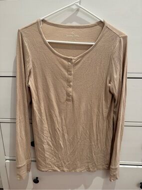 Tommy John Beige Long Sleeve Henley Set (Top & bottom)